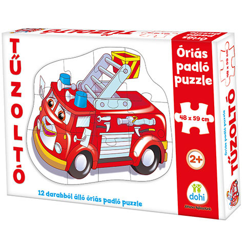 Óriás padló puzzle 12db- os - tűzoltóautó