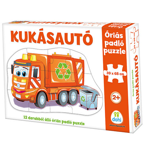 Óriás padló puzzle 12db- os - kukásautó