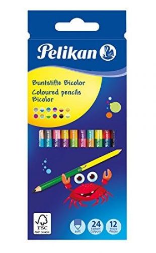 Pelikan Bicolor színes ceruza 12db - os / 24 szín